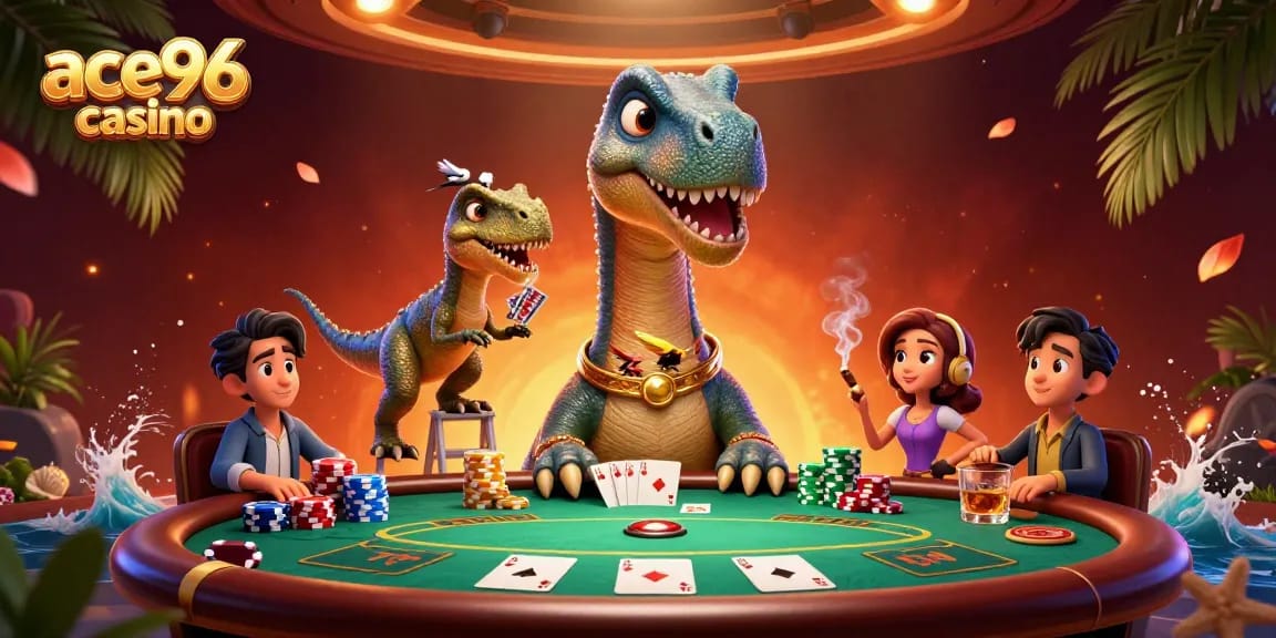 Experience the excitement at ace96 casino with a vibrant 3D casino scene filled with fun and games!