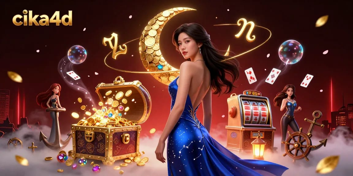 Engage with cika4d's thrilling slot games featuring overflowing treasure chests and dazzling game symbols.