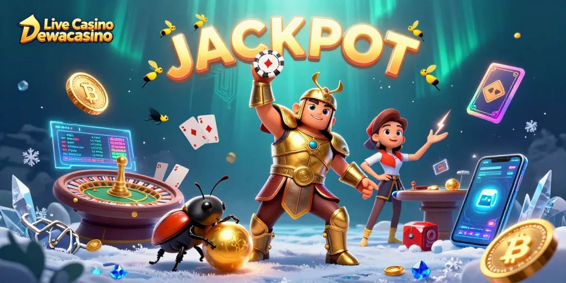 Experience thrilling gameplay with Live Casino Dewacasino and vibrant animated elements.