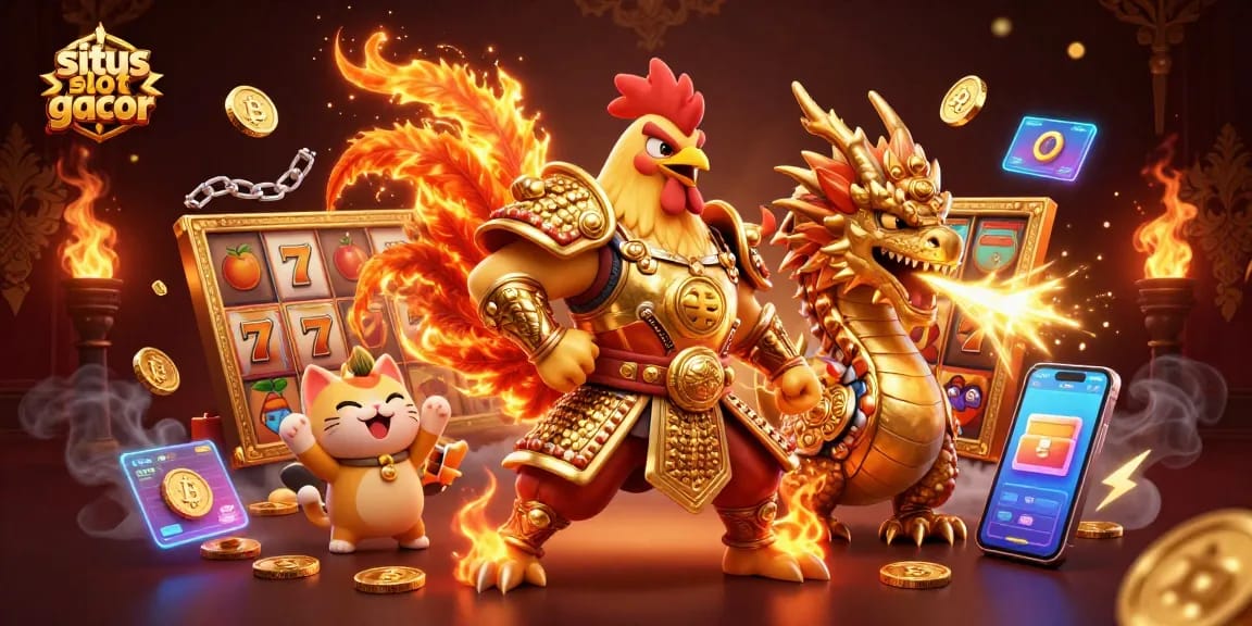 Spin the reels now on situs slot gacor with a powerful warrior and dragon bringing winning energy.