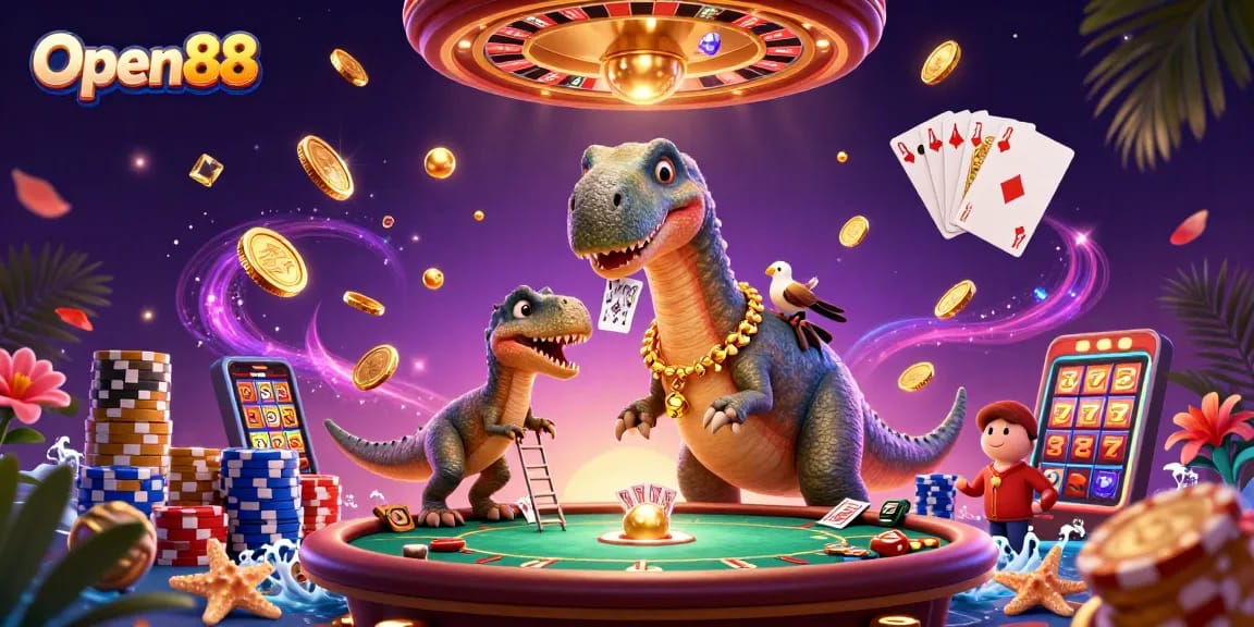 Experience thrilling gameplay at Open88 with dynamic characters and vibrant casino elements.
