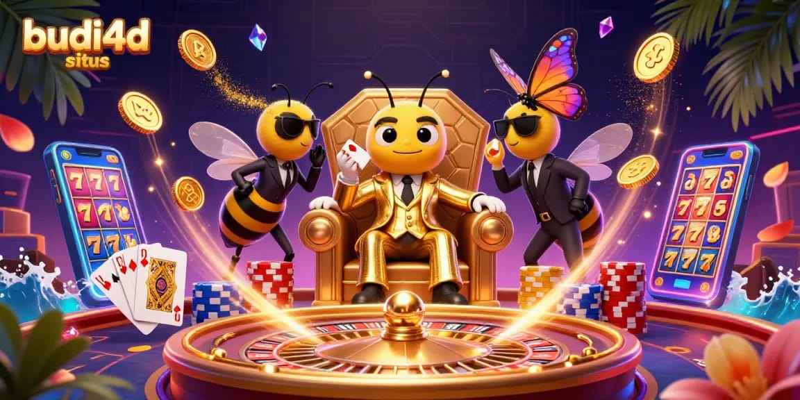 Engage in exciting gameplay at budi4d situs with vibrant casino elements and animated characters.