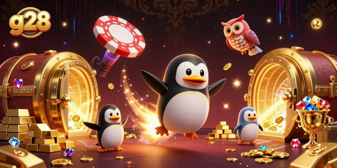 Play and win at g28 in a vibrant cosmic casino adventure with gold coins and treasures.