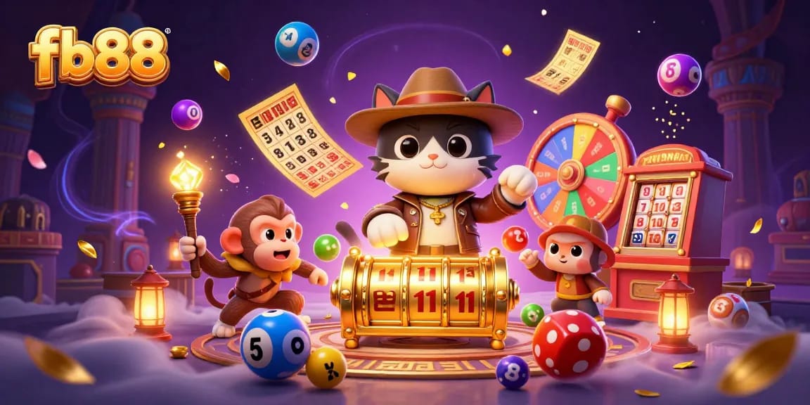 Win big at fb88 with a vibrant illustration showcasing an adventurous theme in a casino setting.