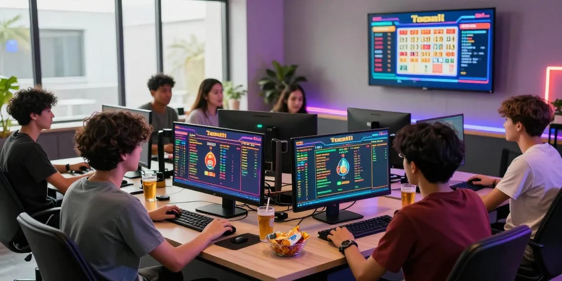 Engaging Togel gaming session with friends showcasing Pasaran Togel Terlengkap in a colorful and lively environment.