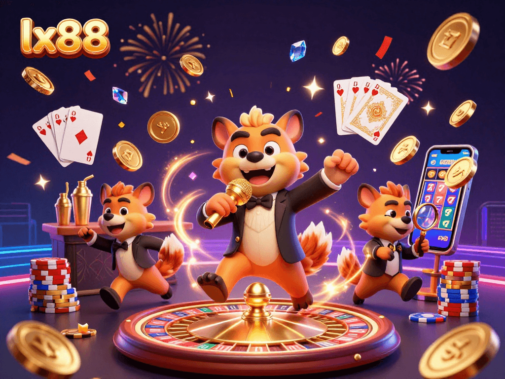 Win big at lx88 with 3D cartoon hyenas running a lively comedy casino club experience.