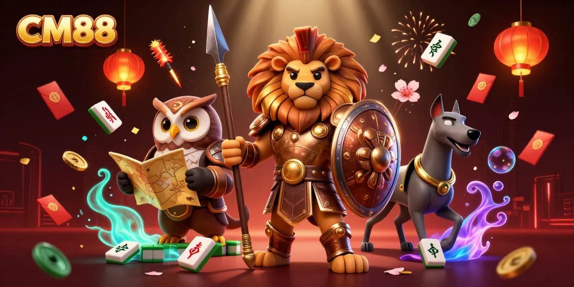Experience thrilling gameplay at CM88 with dynamic casino elements in an action-packed 3D scene.