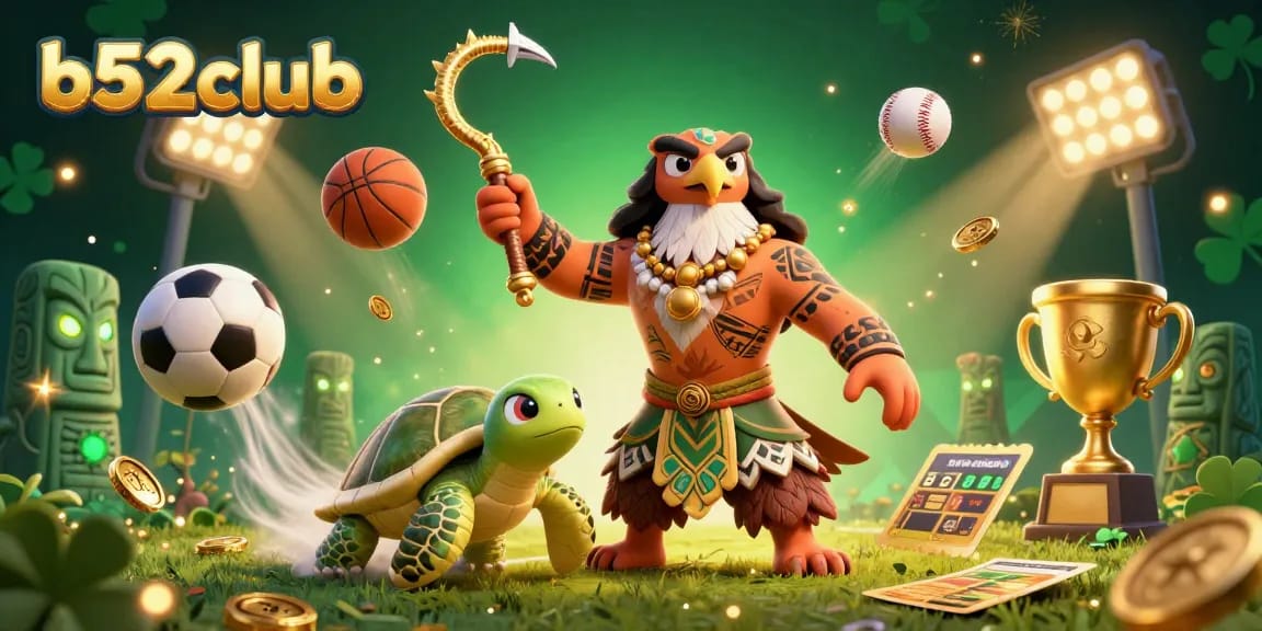 Bets and wins at b52club featuring lively characters and dynamic sports elements for an engaging gaming experience.