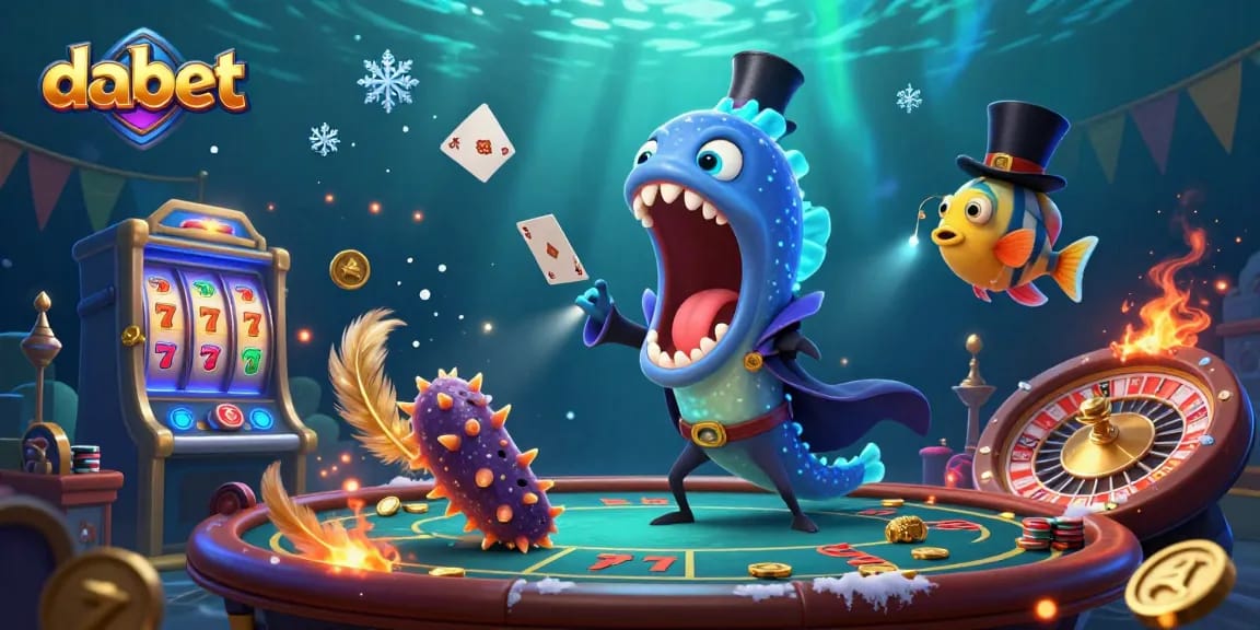 dabet brings excitement with a vibrant casino scene featuring a magician eel and anglerfish.
