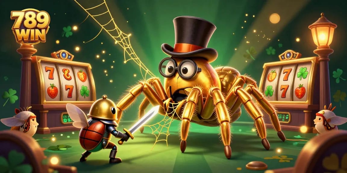 Experience thrilling wins with 789 WIN in this exciting slot game scene filled with gold and action.