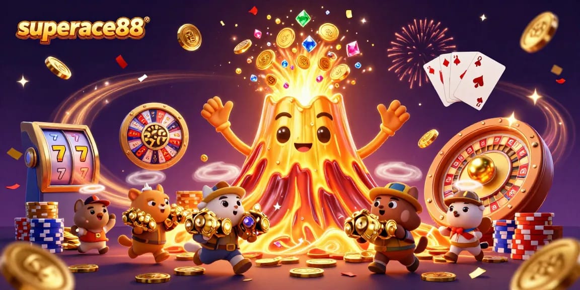 Experience thrilling wins at superace88 with this vibrant casino illustration showcasing exciting games.