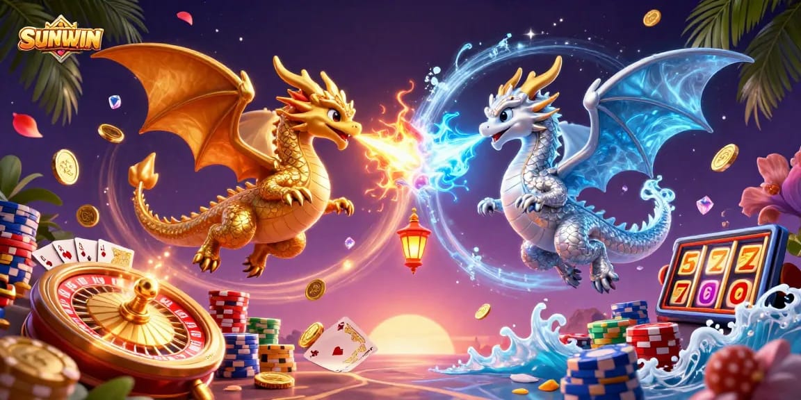 SUNWIN offers an exciting casino experience with dynamic dragons and vibrant game elements.