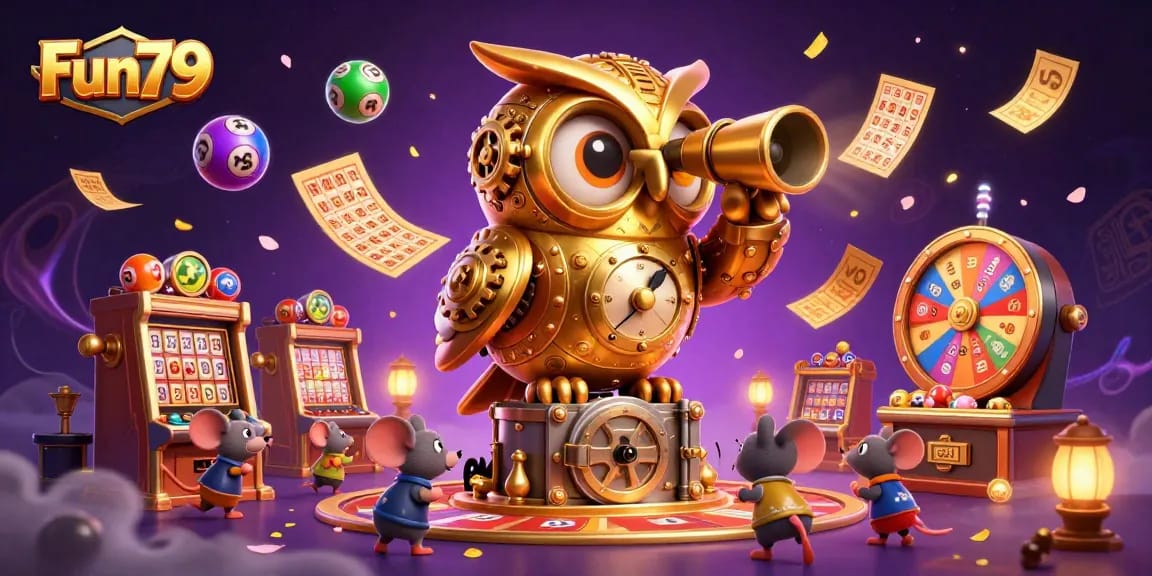 Engage in thrilling gaming at Fun79 with dynamic illustrations capturing the excitement of casino experiences.