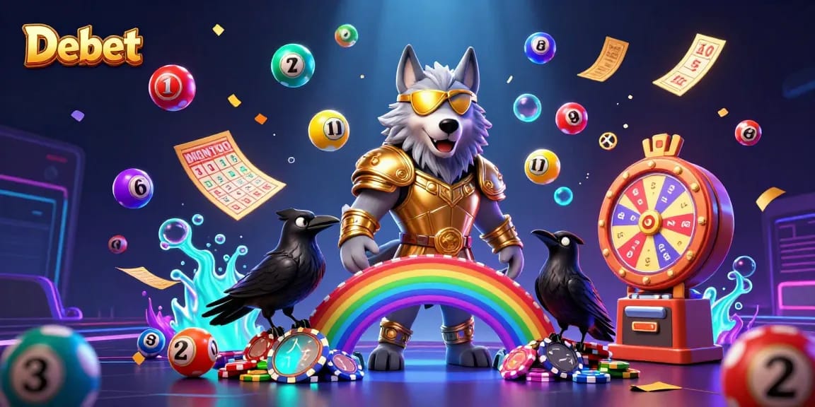 Debet captures the excitement of gambling with vibrant lottery balls and a Norse mythical theme.