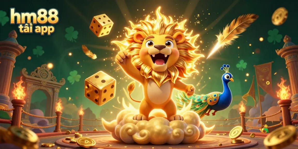 Experience the excitement of gambling with hm88 tải app, featuring colorful casino elements and characters.