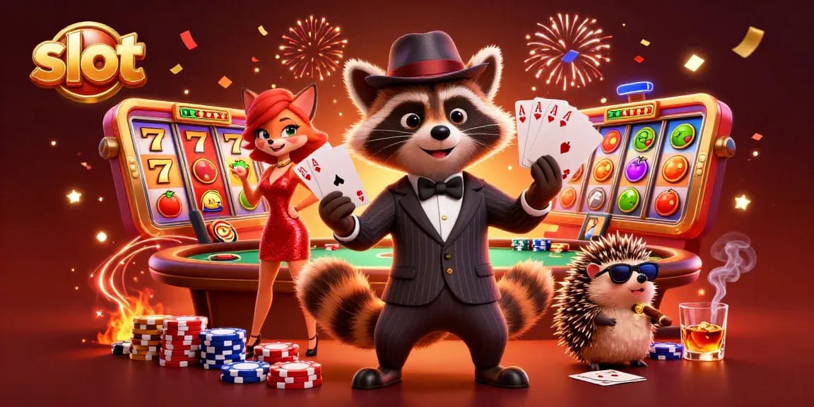 Spin the slot reels and enjoy thrilling gameplay in this vibrant casino scene filled with action.
