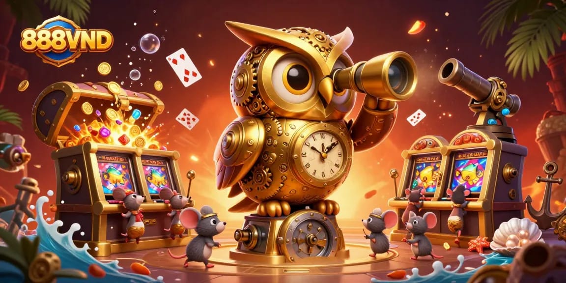Experience thrilling gameplay at 888VND with lively casino characters and vibrant game elements.