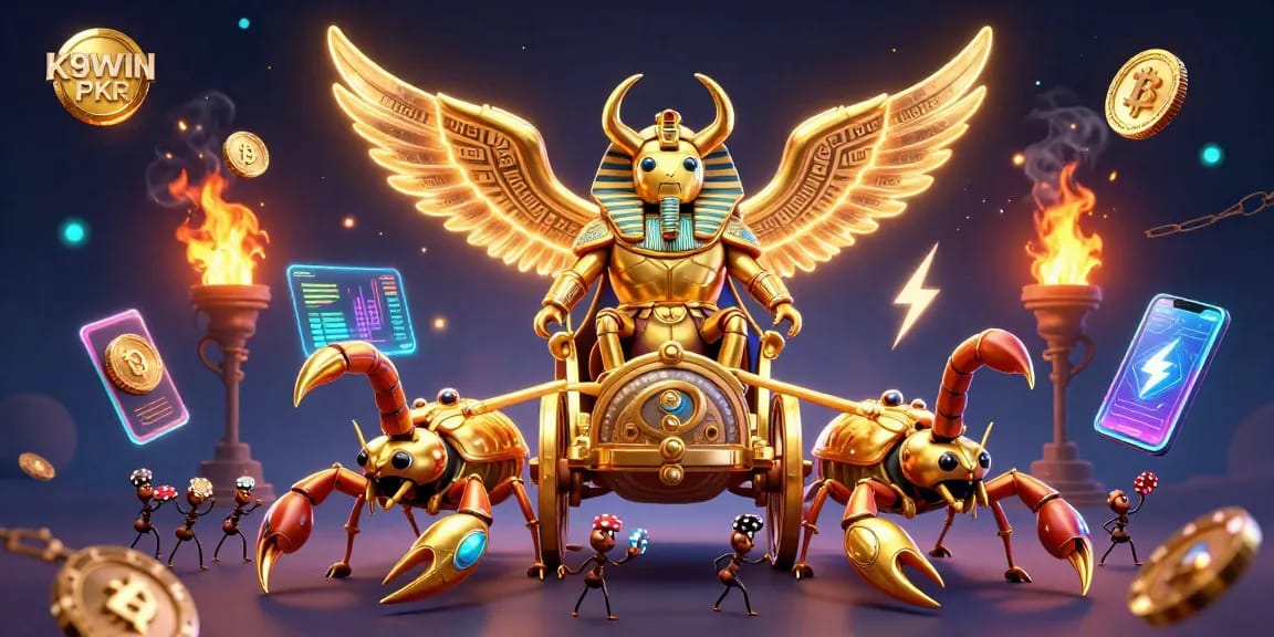 Engage in the K9WIN PKR gaming experience with vibrant characters and dynamic casino elements.