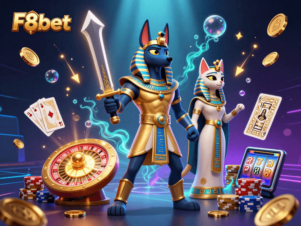 Experience the thrill of F8bet with dynamic games and vibrant characters in an engaging 3D scene.