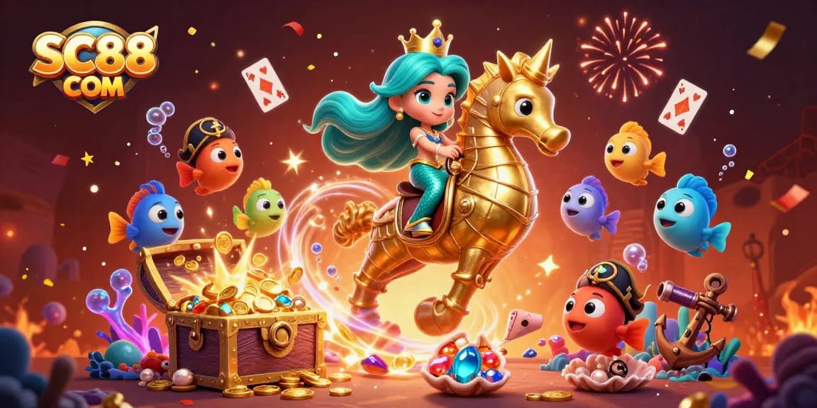 Engage in exciting gameplay with SC88 COM featuring a vibrant underwater casino scene.