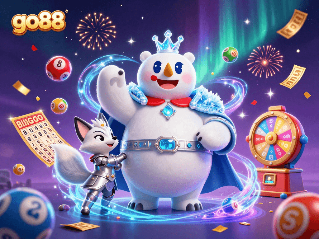 Experience go88 excitement with the colorful lottery scene featuring engaging characters and dynamic game elements.