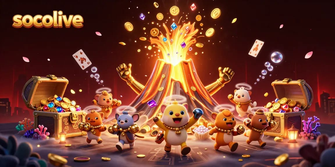 Experience exciting wins with socolive in this dynamic digital casino scene filled with treasures and vibrant action.