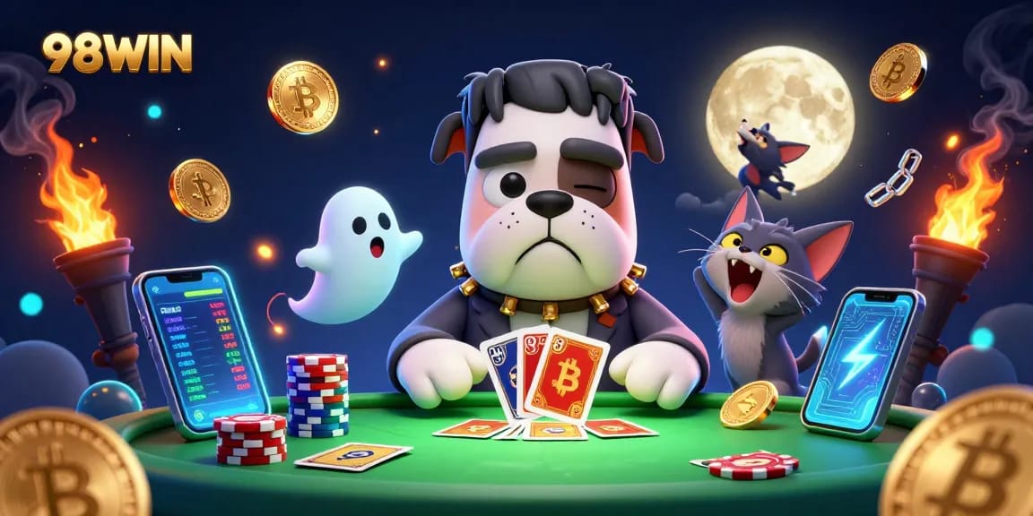 Experience thrilling gaming at 98WIN with a monster dealer and exciting casino elements.