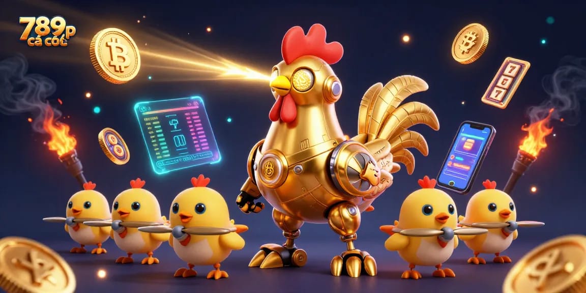 Engage in 789p cá cược with exciting slots and vibrant robot characters in a stunning 3D scene.