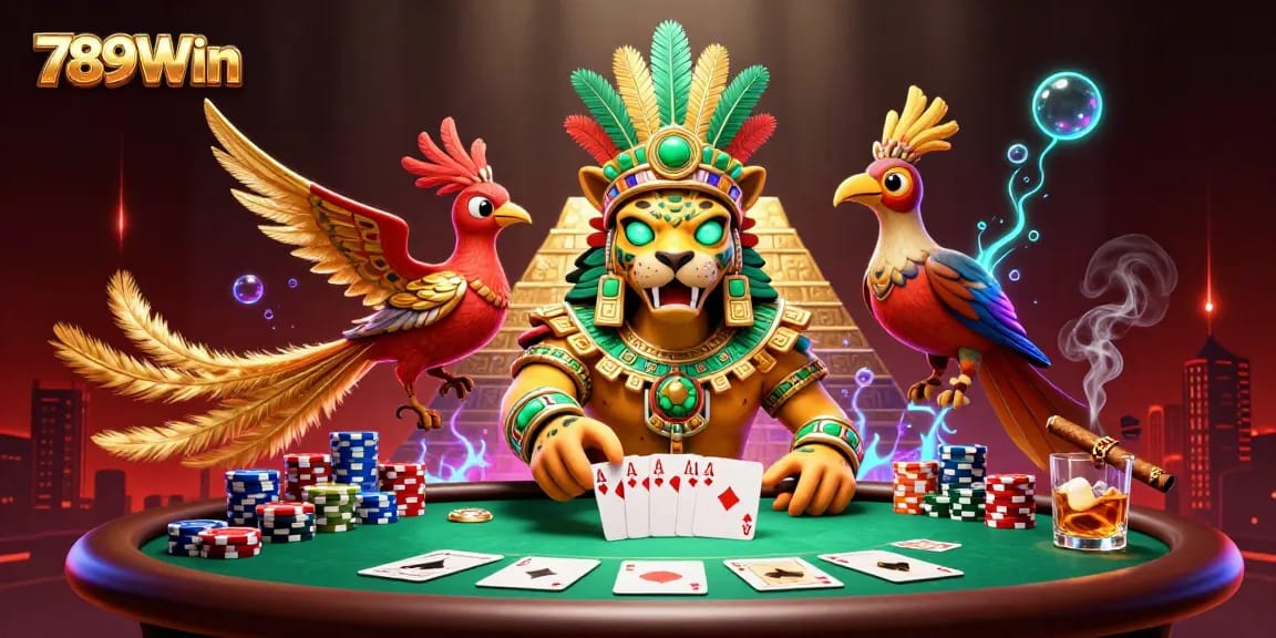 Win big at 789Win with a thrilling poker scene featuring jackpots and dynamic play elements.