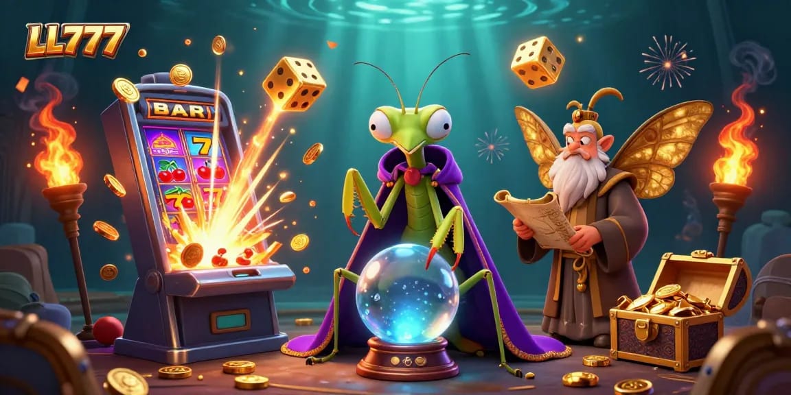 Experience thrilling wins with LL777 in this vibrant, magical casino scene.