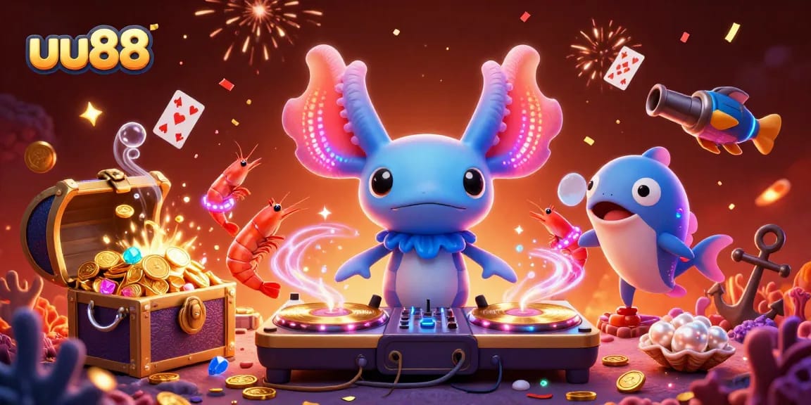 Experience the thrill of uu88 with vibrant underwater casino elements and dynamic characters.