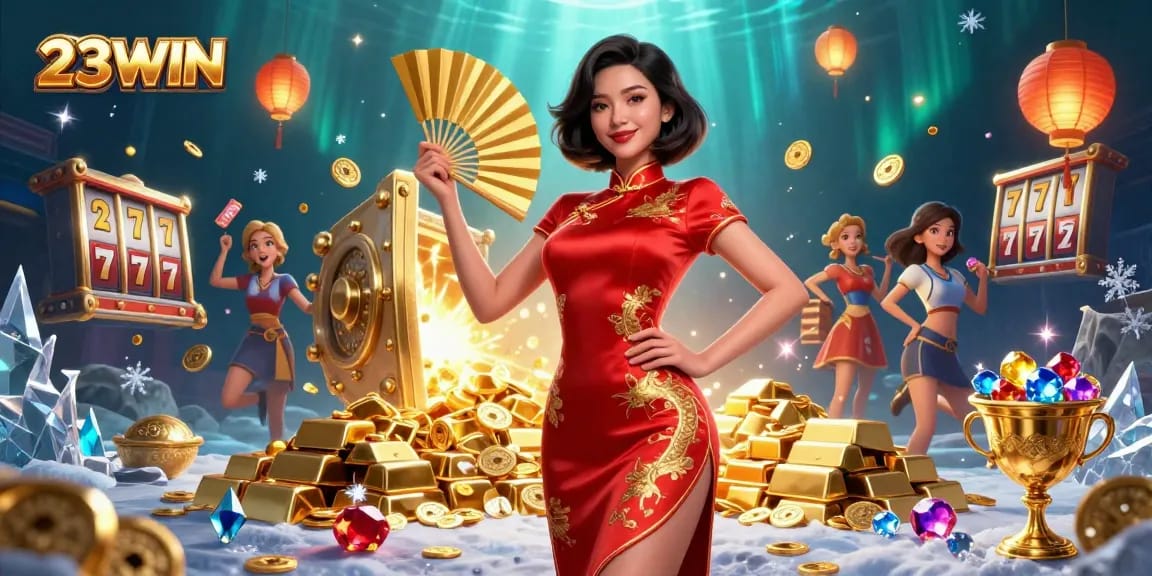 Immerse in the excitement of 23WIN as vibrant slot reels burst with treasures and immersive gameplay.