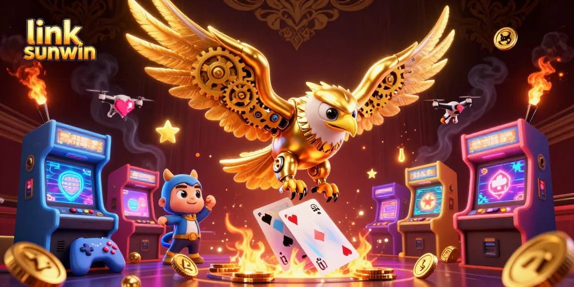 Experience winning strategies with link sunwin in this vibrant casino-themed illustration.
