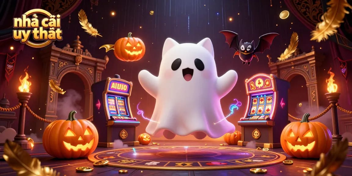 Engage with nhà cái uy tín ghost cat and bat in a haunted casino theme with thrilling visual elements.