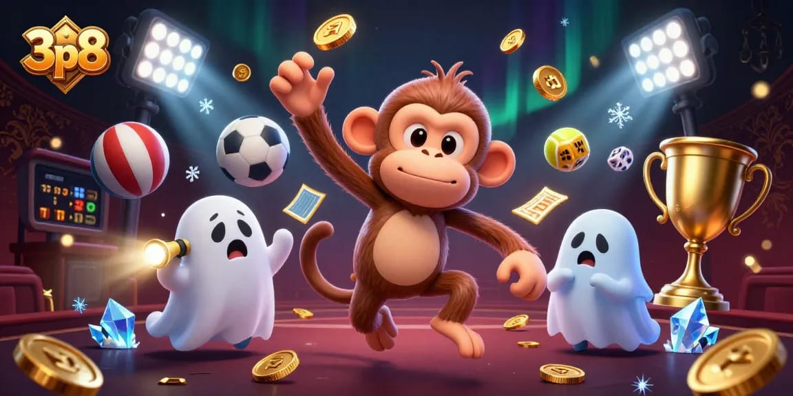 Engage in thrilling gaming with 3p8, where golden coins and dynamic 3D elements collide in a haunted casino adventure.