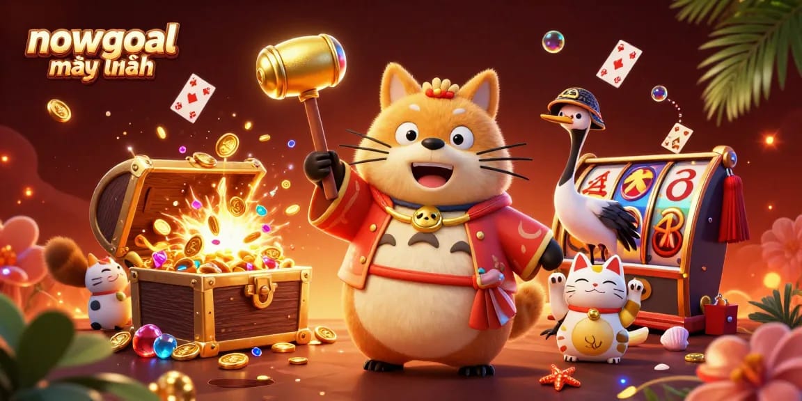 Experience the thrill of nowgoal mới nhất with dynamic slot reels, cheerful characters, and vibrant casino elements.