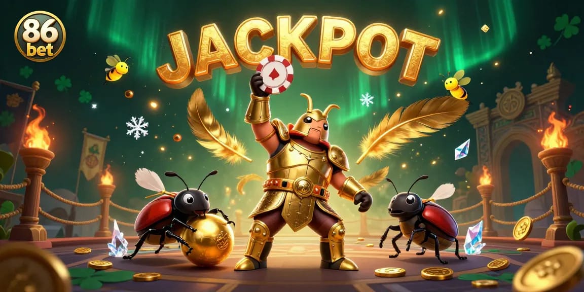 Win big at 86 bet with an exciting casino showdown featuring gladiator beetle and jackpots!