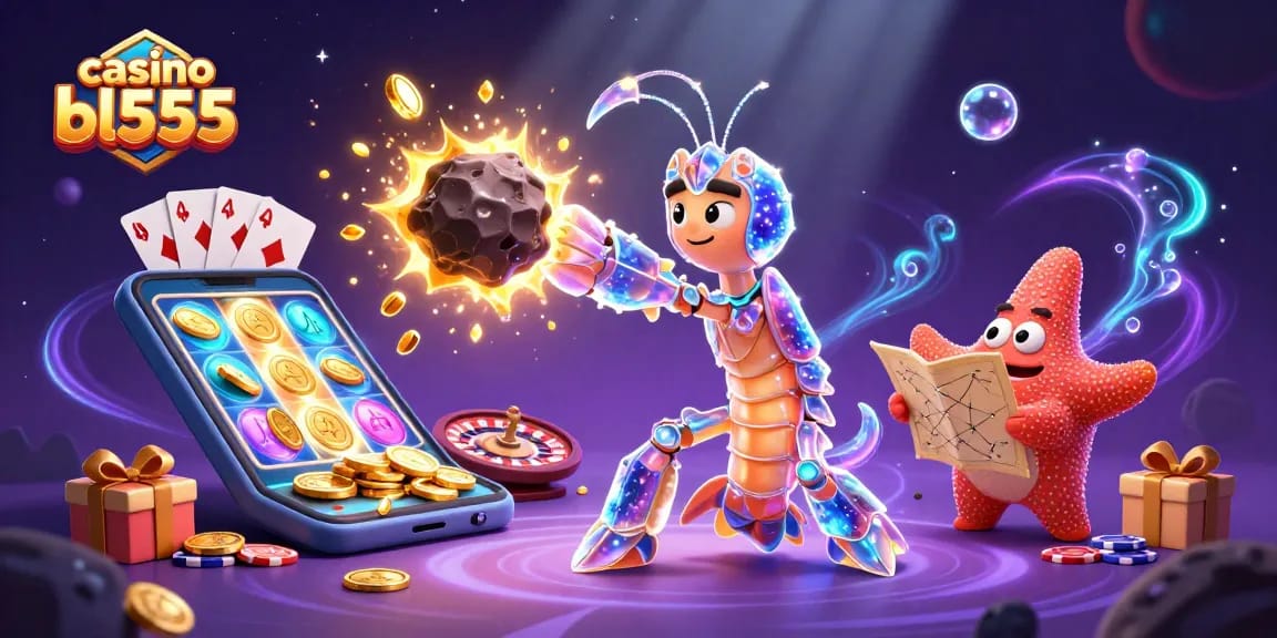 Experience exciting gaming adventures at casino bl555 with vibrant 3D casino-themed illustration