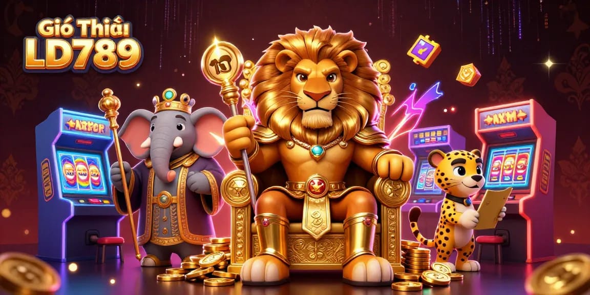 Experience Giới Thiệu LD789 with this vibrant 3D casino-themed digital illustration.