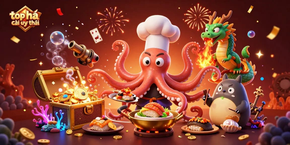 Cherish winning moments with top nhà cái uy tín featuring a dynamic scene of characters preparing dishes amidst casino excitement.