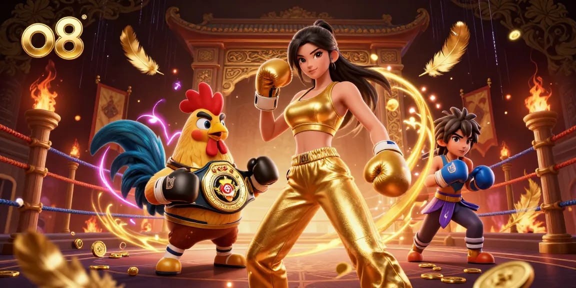 Spin to win with o8 at the casino, featuring vibrant gaming action and championship elements.