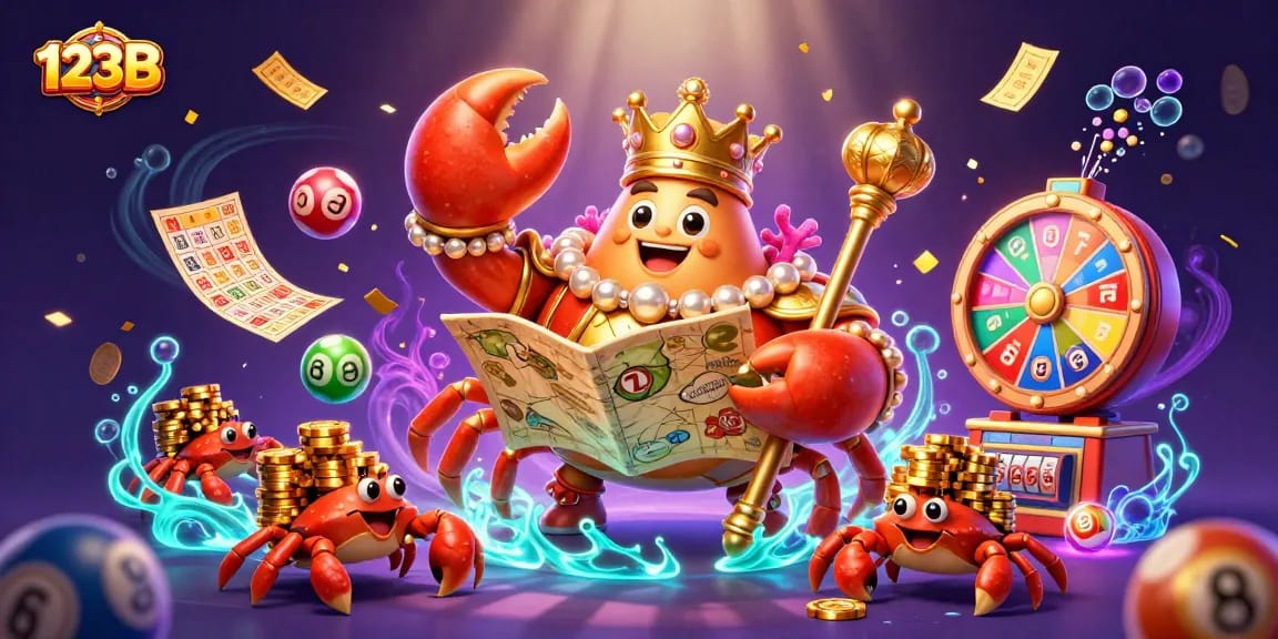Engage with vibrant lottery and gaming elements in 123B's captivating 3D illustration.