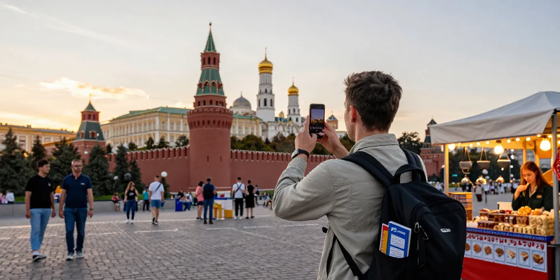 Explorador en Rusia usando https://payinrussia.com/ para acceder a servicios y experiencias locales.